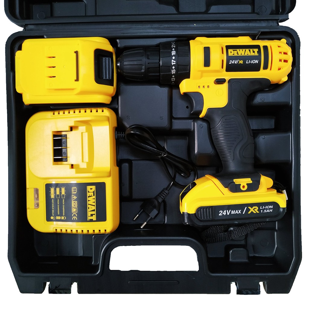 Máy Khoan Pin Vặn Vít DeWALT 21V Có Búa Hộp Nhựa (Pin Đủ 5 Cell)