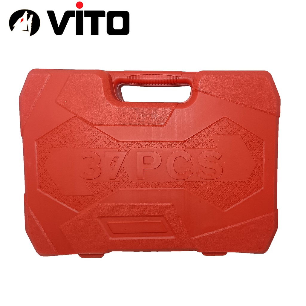 Hộp Dụng Cụ 37 Chi Tiết Cờ Lê, Khẩu Bulong VITO Thép CR-V Cao Cấp Chuyên Dụng Sửa Oto, Xe Máy