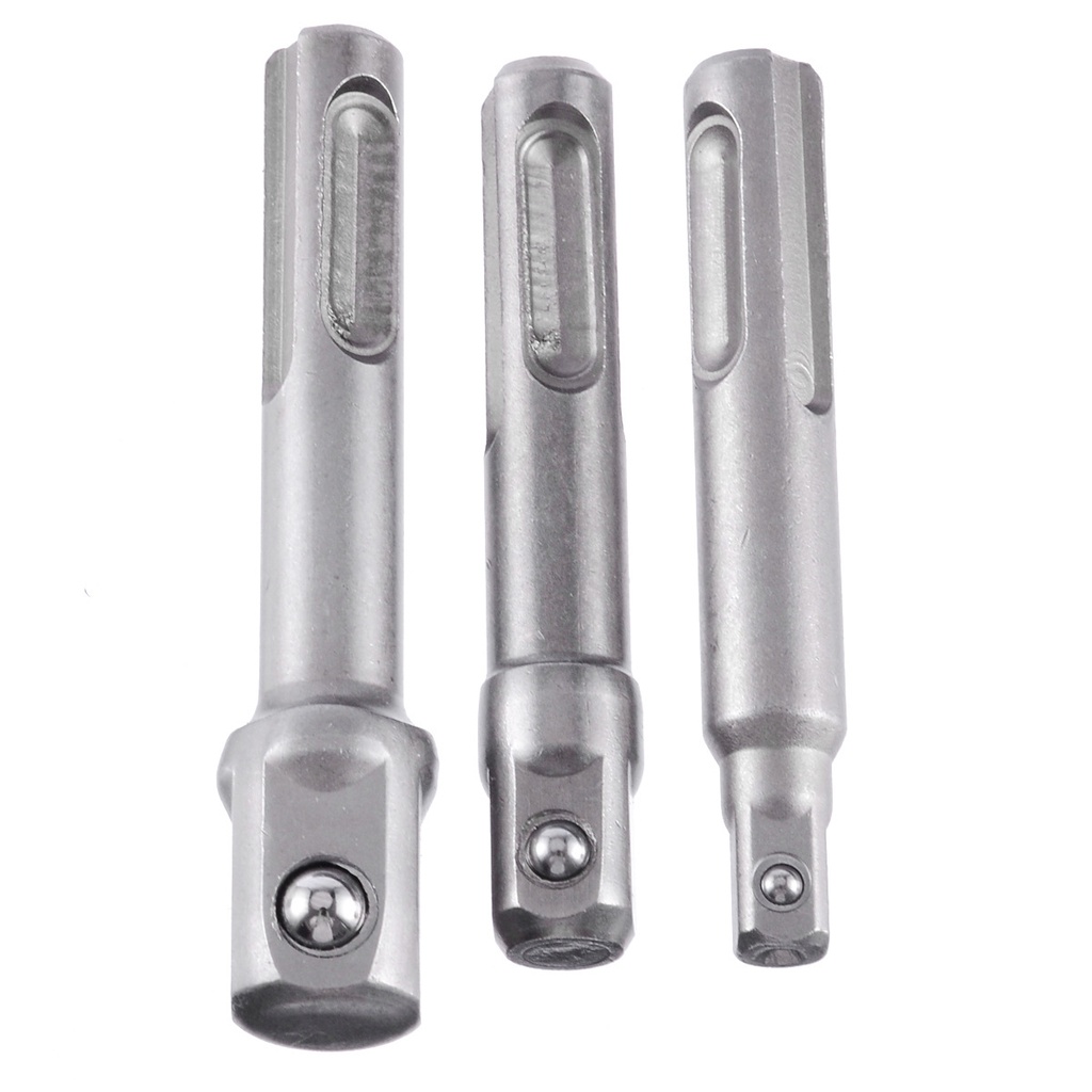 Set 3 Đầu Chuyển Chân SDS Plus Máy Khoan Bê Tông Sang Đầu Bulong 1/4" 3/8" 1/2" VITO