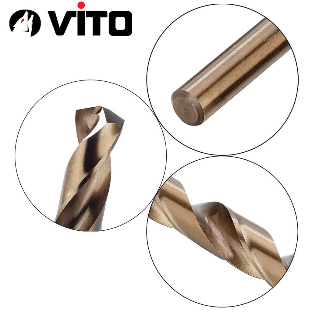 Mũi Khoan Xoắn Chân Tròn 1-5.5mm VITO Chất Liệu HSS CO M35 Chuyên Dụng Khoan Inox, Sắt, Thép