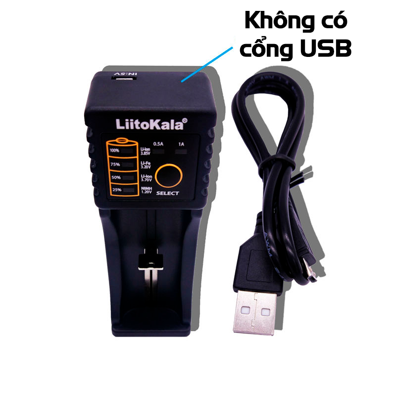 Bộ Sạc Pin Đa Năng LiitoKala Lii-100 Lii-100B Đầu USB Sạc Pin 1.2V/3.7V/3V/3.85V NiMH/Liion/LiFePo4