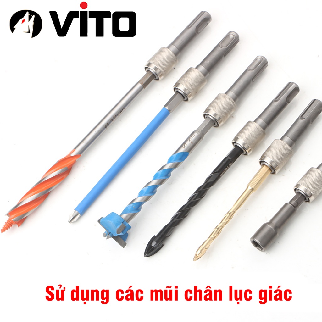 Đầu Vít Chuyển Đổi Chân SDS Khoan Bê Tông Sang Chân Lục Giác VITO Có Bi Giữ
