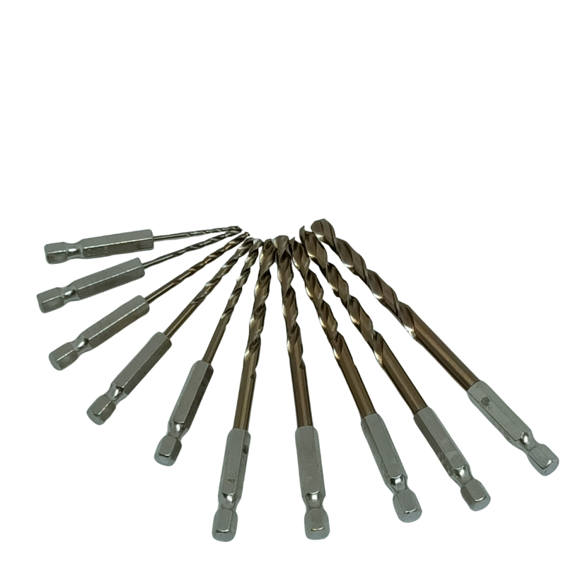 Hộp 10 Mũi Khoan Xoắn Thép HSS Co 5% Cobalt VITO Khoan Sắt Thép Chân Lục Giác