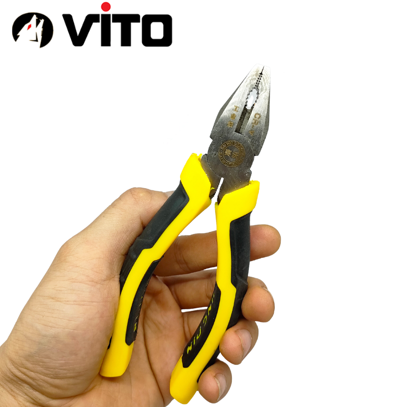 Kìm Điện, Kìm Đầu Bằng Thép CR-V Cán Cao Su, Kìm Răng Hàng VITO Nhập Khẩu