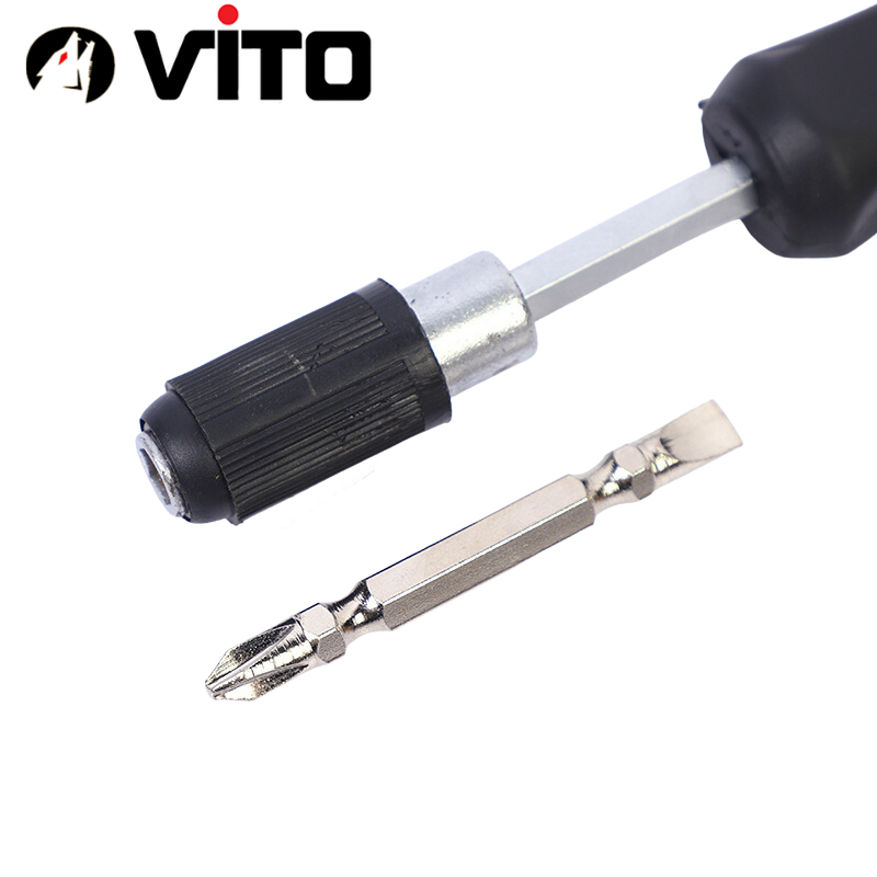 Cán Tua Vít Tô Vít Lục Giác Có Bi Giữ VITO Gắn Mũi Lục Giác 6.35mm Tay Cầm Cao Su