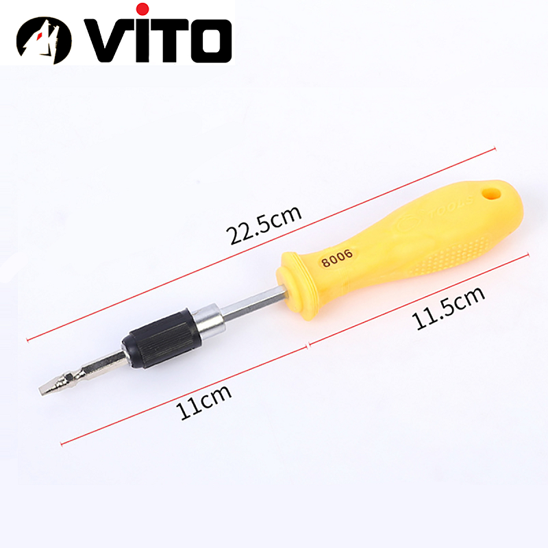 Cán Tua Vít Tô Vít Lục Giác Có Bi Giữ VITO Gắn Mũi Lục Giác 6.35mm Tay Cầm Cao Su
