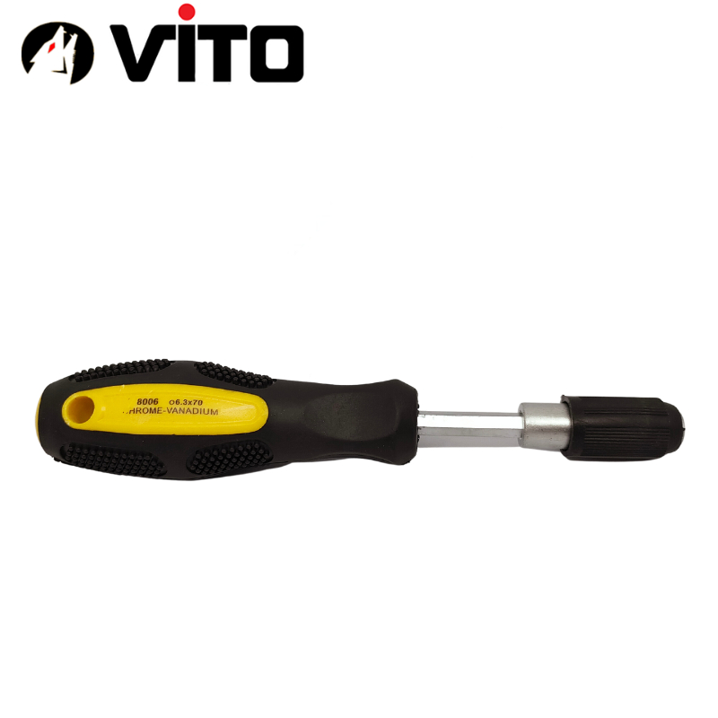 Cán Tua Vít Tô Vít Lục Giác Có Bi Giữ VITO Gắn Mũi Lục Giác 6.35mm Tay Cầm Cao Su