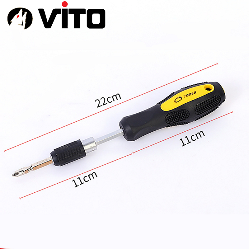 Cán Tua Vít Tô Vít Lục Giác Có Bi Giữ VITO Gắn Mũi Lục Giác 6.35mm Tay Cầm Cao Su