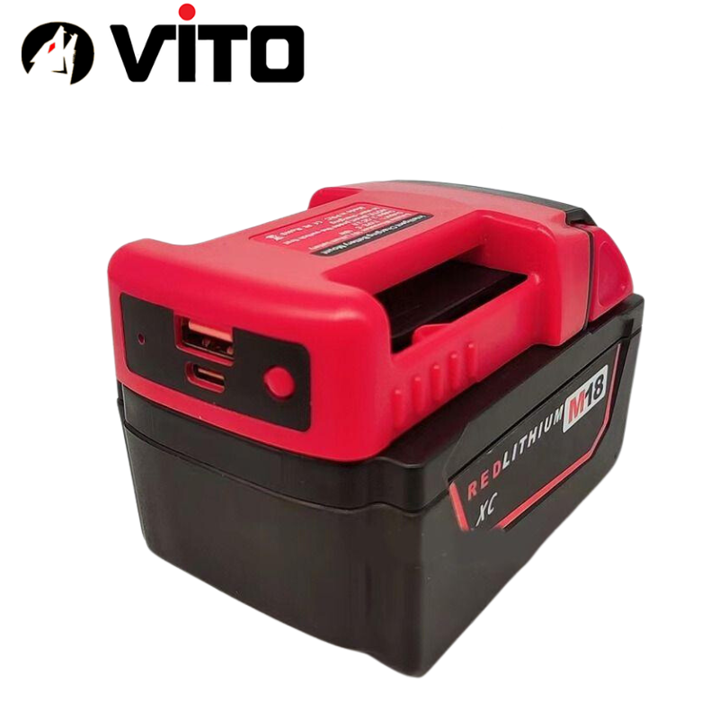 Đế Sạc Nhanh Cổng Type C PD + USB QC VITO Sử Dụng Pin MAKITA/DEWALT/MILWAUKEE