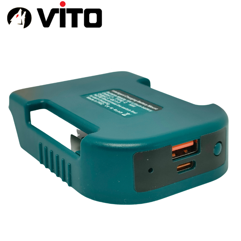 Đế Sạc Nhanh Cổng Type C PD + USB QC VITO Sử Dụng Pin MAKITA/DEWALT/MILWAUKEE