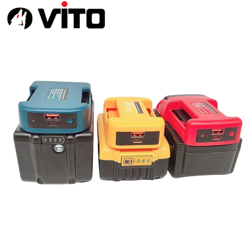 Đế Sạc Nhanh Cổng Type C PD + USB QC VITO Sử Dụng Pin MAKITA/DEWALT/MILWAUKEE