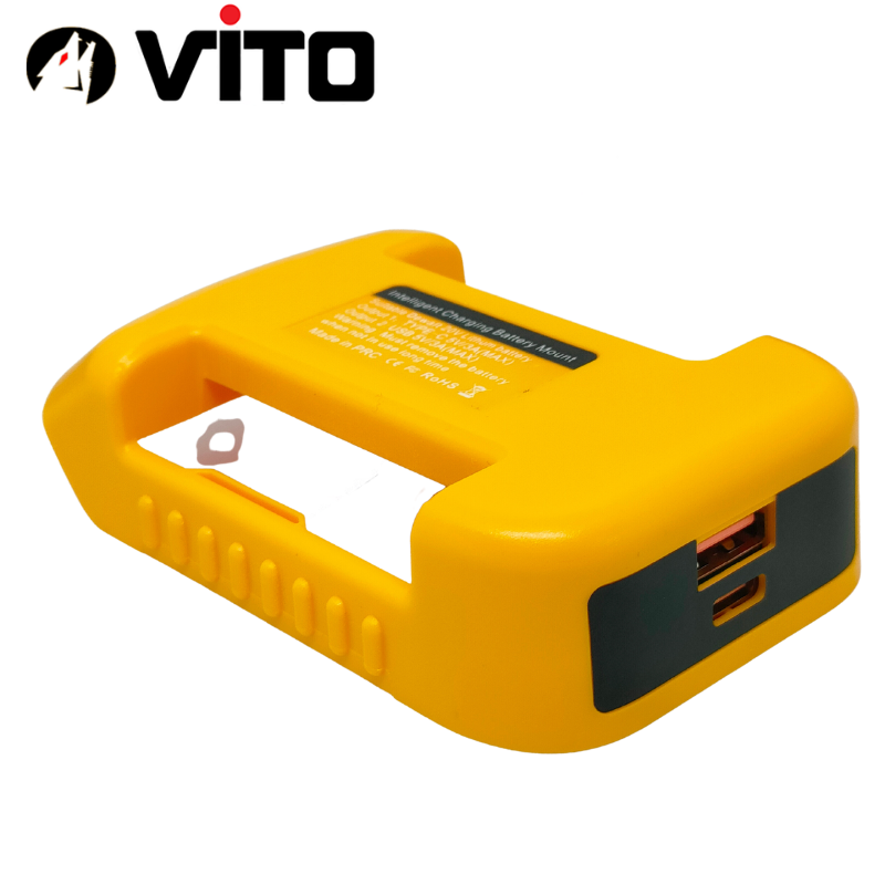 Đế Sạc Nhanh Cổng Type C PD + USB QC VITO Sử Dụng Pin MAKITA/DEWALT/MILWAUKEE