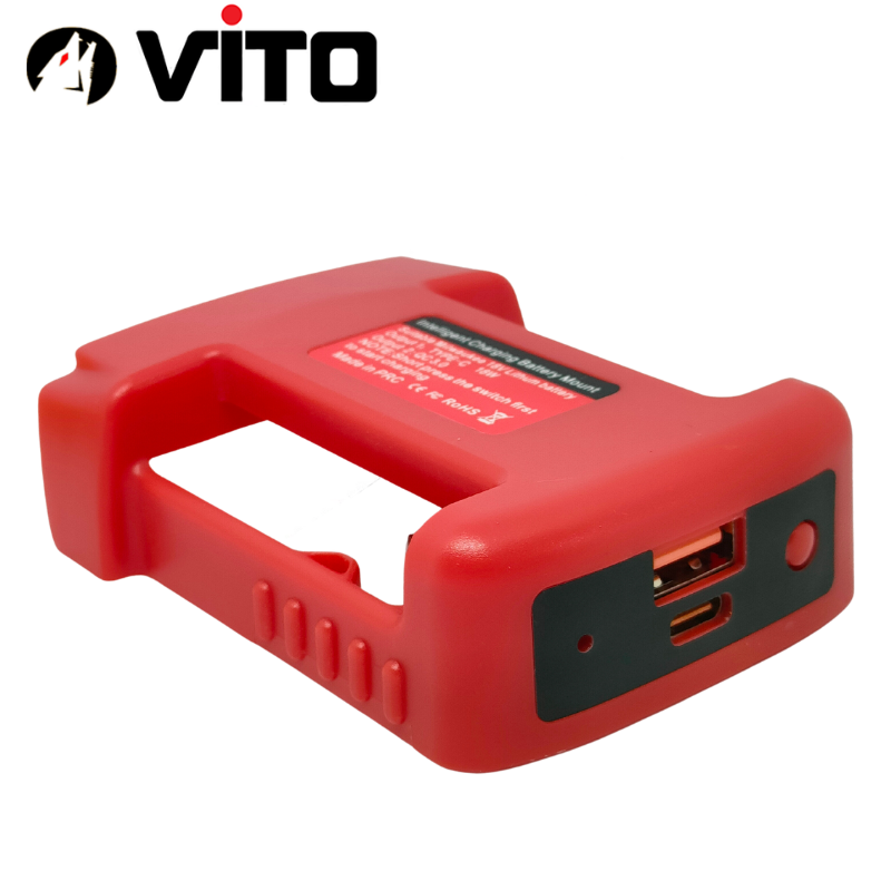 Đế Sạc Nhanh Cổng Type C PD + USB QC VITO Sử Dụng Pin MAKITA/DEWALT/MILWAUKEE