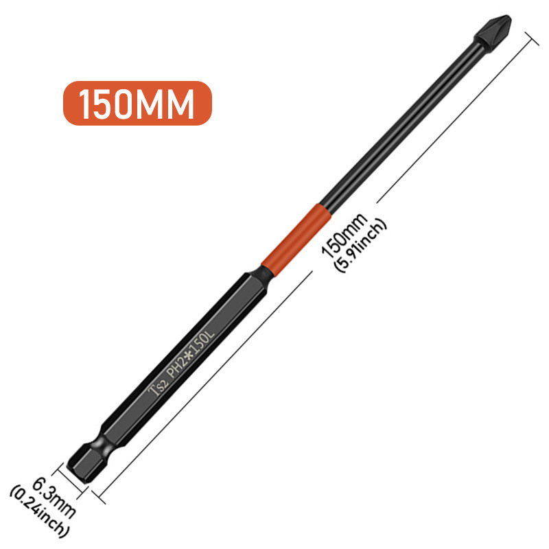 Mũi Bắn Vít Đầu PH2 Bake Chữ Thập VITO Từ Tính Cao, Chân Lục Giác Ngắn 6.35mm