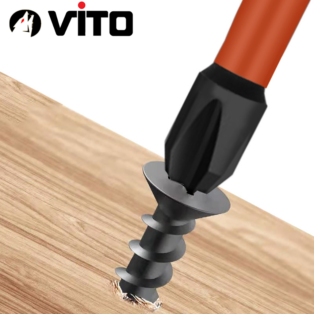 Mũi Bắn Vít Đầu PH2 Bake Chữ Thập VITO Từ Tính Cao, Chân Lục Giác Ngắn 6.35mm