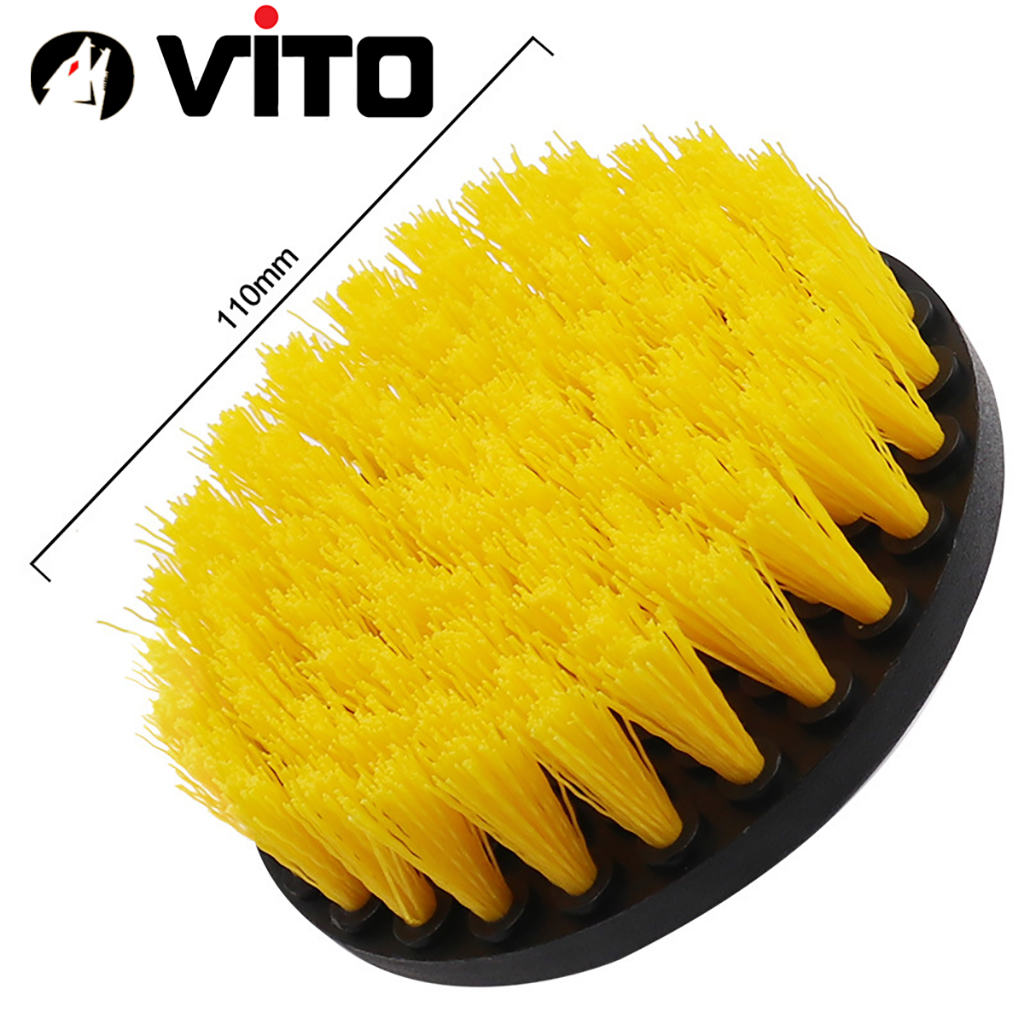 Bàn Chải Nhựa Chân Lục Giác VITO Gắn Máy Khoan Pin, Máy Bắn Vít Sử Dụng Vệ Sinh Đánh Bóng Nhà Cửa, Xe Oto, Xe Máy