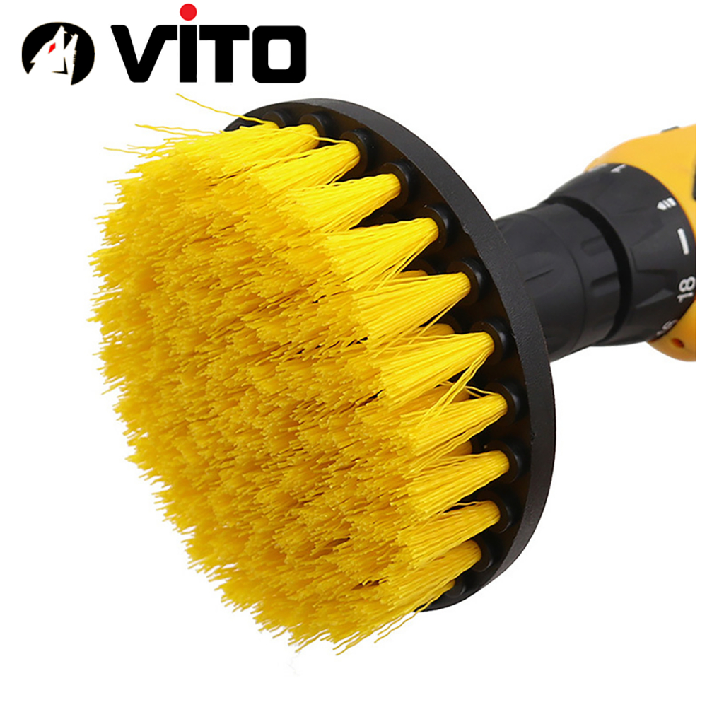Bàn Chải Nhựa Chân Lục Giác VITO Gắn Máy Khoan Pin, Máy Bắn Vít Sử Dụng Vệ Sinh Đánh Bóng Nhà Cửa, Xe Oto, Xe Máy