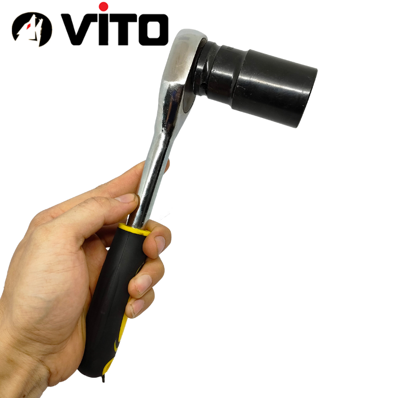 Tay Siết Khẩu Bulong 1/2 Tự Động Có Khóa Chiều, Cán Cao Su Thép CR-V Chắc Chắn Hàng VITO Nhập Khẩu