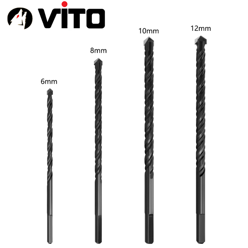 Mũi Dài Khoan Đa Năng 2 Cạnh VITO Chân Tam Giác Thép Carbon Khoan Tường, Kính, Đá,Gạch Men