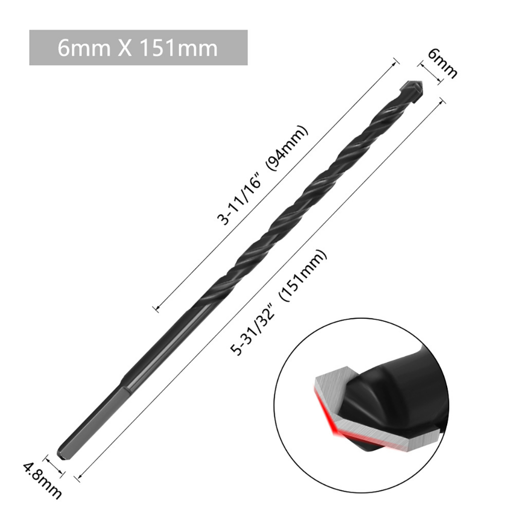 Mũi Dài Khoan Đa Năng 2 Cạnh VITO Chân Tam Giác Thép Carbon Khoan Tường, Kính, Đá,Gạch Men