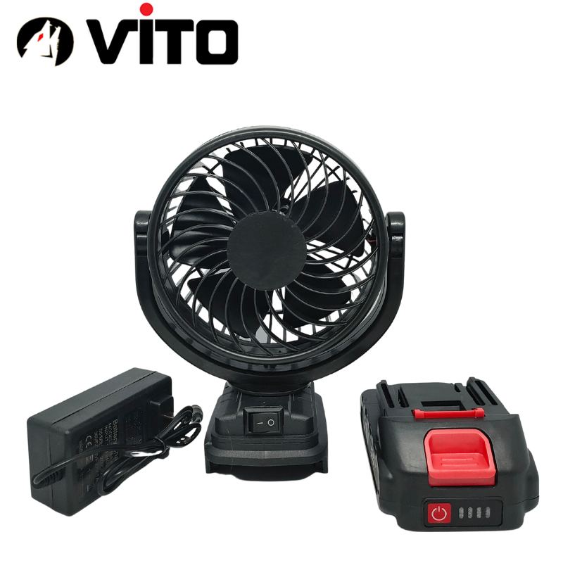 Quạt Tích Điện Cánh 5 Inch Mini VITO Sử Dụng Pin Chân MAKITA 40MM Phổ Thông, Độ Bền Cao