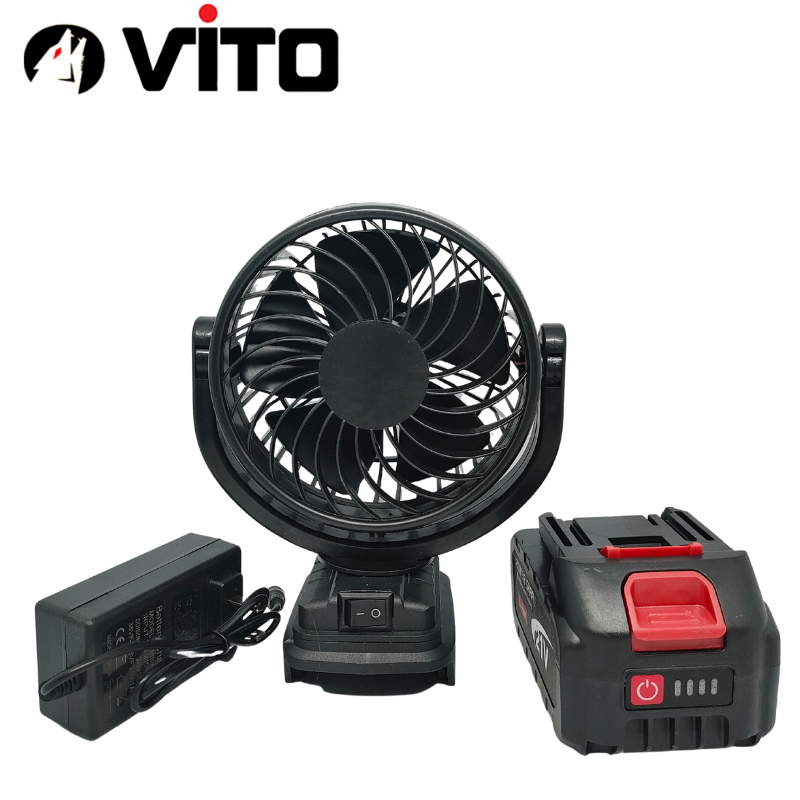 Quạt Tích Điện Cánh 5 Inch Mini VITO Sử Dụng Pin Chân MAKITA 40MM Phổ Thông, Độ Bền Cao
