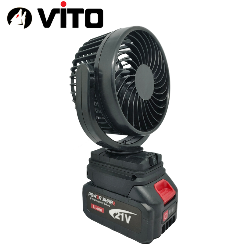 Quạt Tích Điện Cánh 5 Inch Mini VITO Sử Dụng Pin Chân MAKITA 40MM Phổ Thông, Độ Bền Cao
