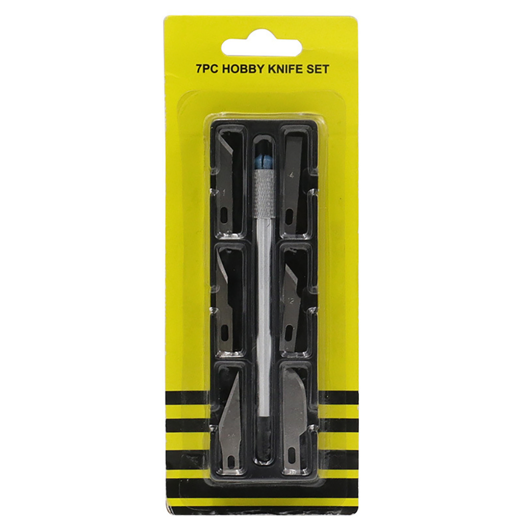 Bộ Dao Trổ, Chạm Khắc Giấy Gỗ Mỏng Làm Đồ Nghề Thủ Công Đa Năng VITO 7 Chi Tiết (6 Lưỡi + 1 Thân)