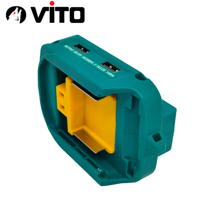 Đế Chuyển Pin Chân MAKITA 40MM Sang 2 Cổng USB Sạc Điện Thoại Và DC 12V VITO