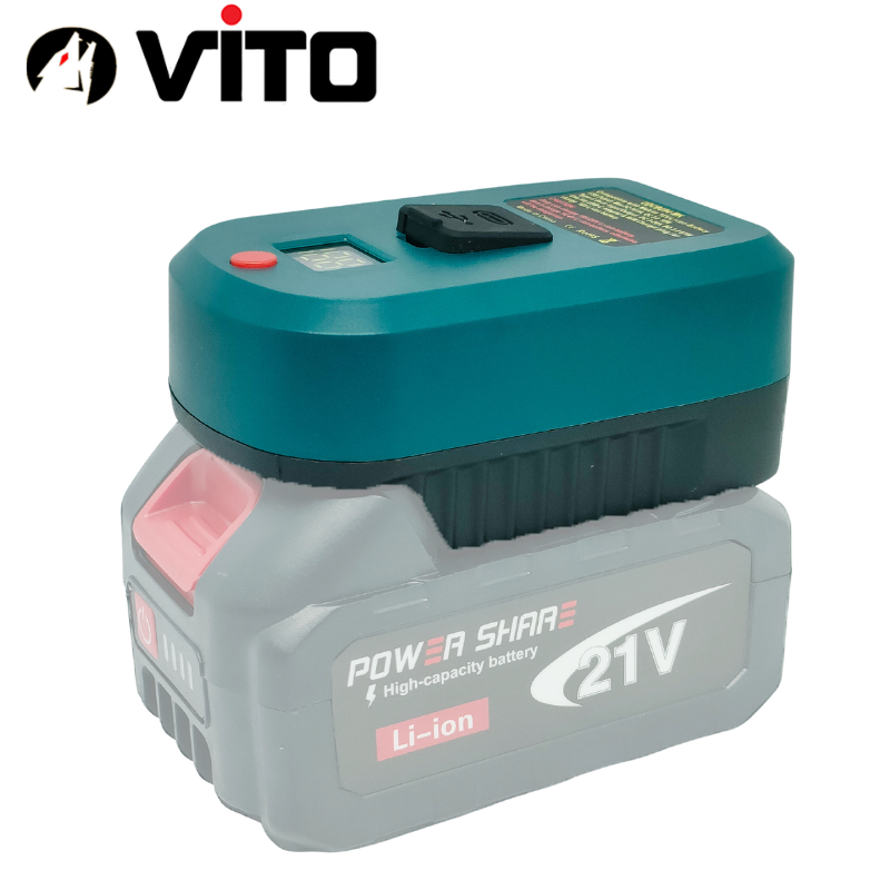 Đế 65W Sạc Nhanh Cổng Type C Sạc Điện Thoại Tích Hợp Sạc Ngược Cho Pin VITO Sử Dụng Pin Chân MAKITA 40MM