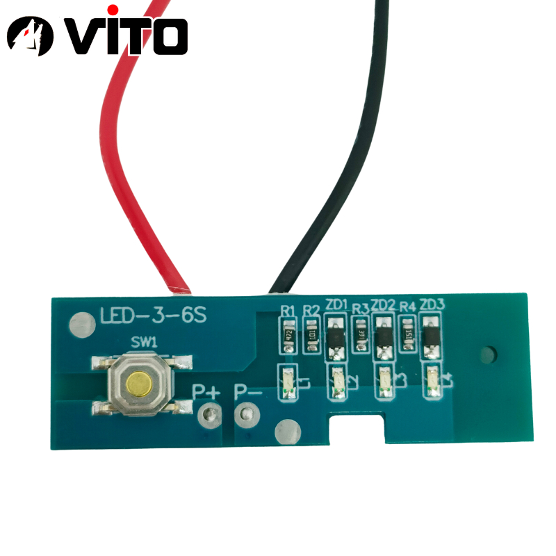 Bảng Mạch LED Báo Pin 5S 21V Sử Dụng Cho Pin Chân MAKITA 40MM  VITO Có Nút Nhấn Báo Phần Trăm Pin, 4 LED Hiển Thị