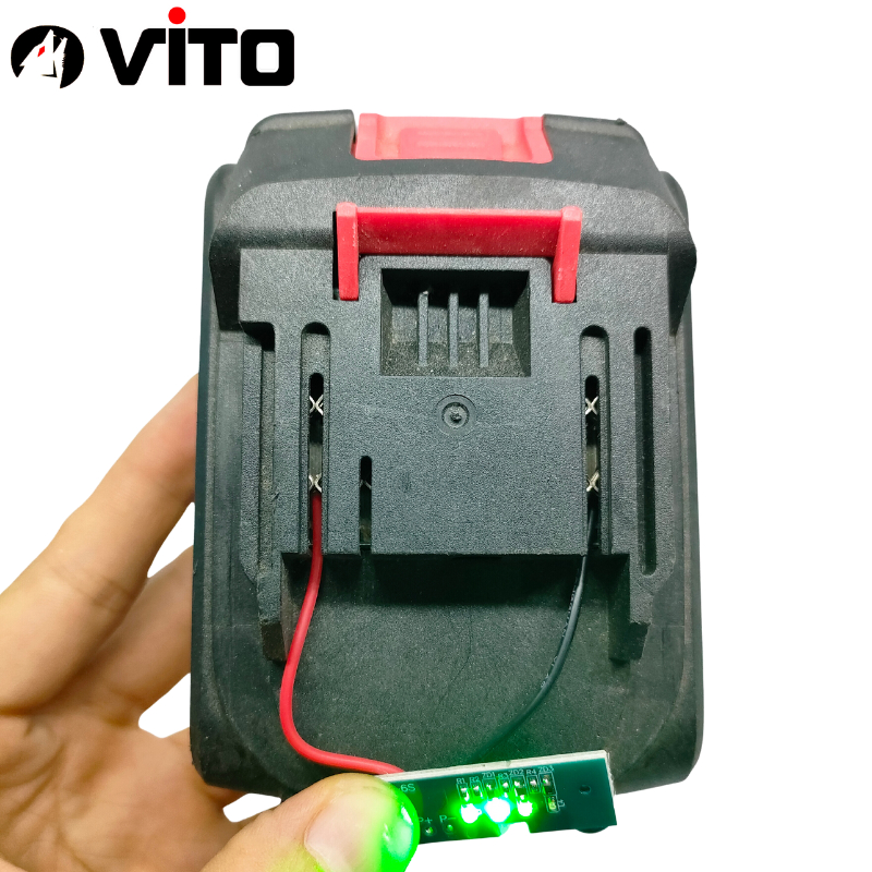 Bảng Mạch LED Báo Pin 5S 21V Sử Dụng Cho Pin Chân MAKITA 40MM  VITO Có Nút Nhấn Báo Phần Trăm Pin, 4 LED Hiển Thị