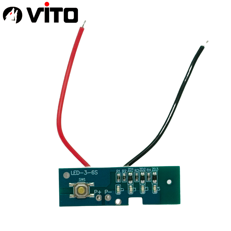 Bảng Mạch LED Báo Pin 5S 21V Sử Dụng Cho Pin Chân MAKITA 40MM  VITO Có Nút Nhấn Báo Phần Trăm Pin, 4 LED Hiển Thị