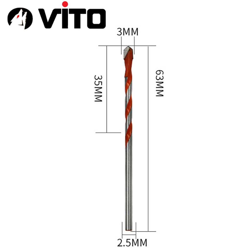 Mũi Khoan Đa Năng 2 Cạnh Chân Tam Giác VITO Khoan Tường, Kính, Đá, Gạch Men