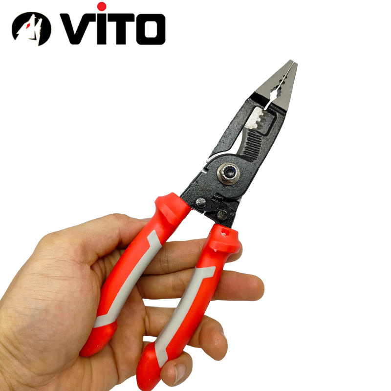 Kìm Tuốt Dây, Gọt Vỏ, Bấm Cos, Cắt Dây, Bấm Lỗ Dây Điện Đa Năng 9 In 1 Hàng VITO Nhập Khẩu