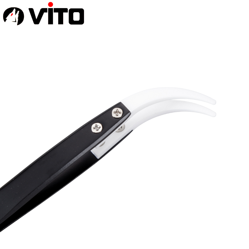 Nhíp Đầu Gốm Chuyên Dụng Gắp Linh Kiện Chống Tĩnh Điện Cán Thép Không Rỉ VITO