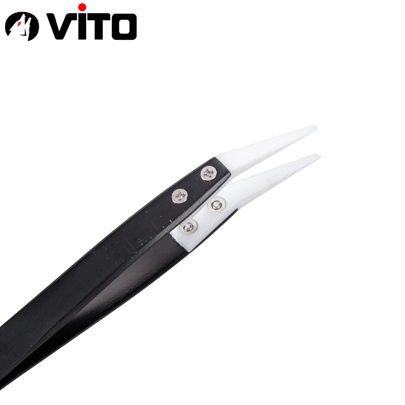 Nhíp Đầu Gốm Chuyên Dụng Gắp Linh Kiện Chống Tĩnh Điện Cán Thép Không Rỉ VITO