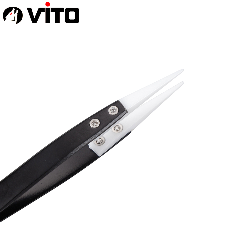 Nhíp Đầu Gốm Chuyên Dụng Gắp Linh Kiện Chống Tĩnh Điện Cán Thép Không Rỉ VITO