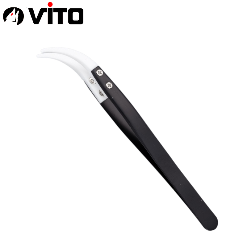 Nhíp Đầu Gốm Chuyên Dụng Gắp Linh Kiện Chống Tĩnh Điện Cán Thép Không Rỉ VITO