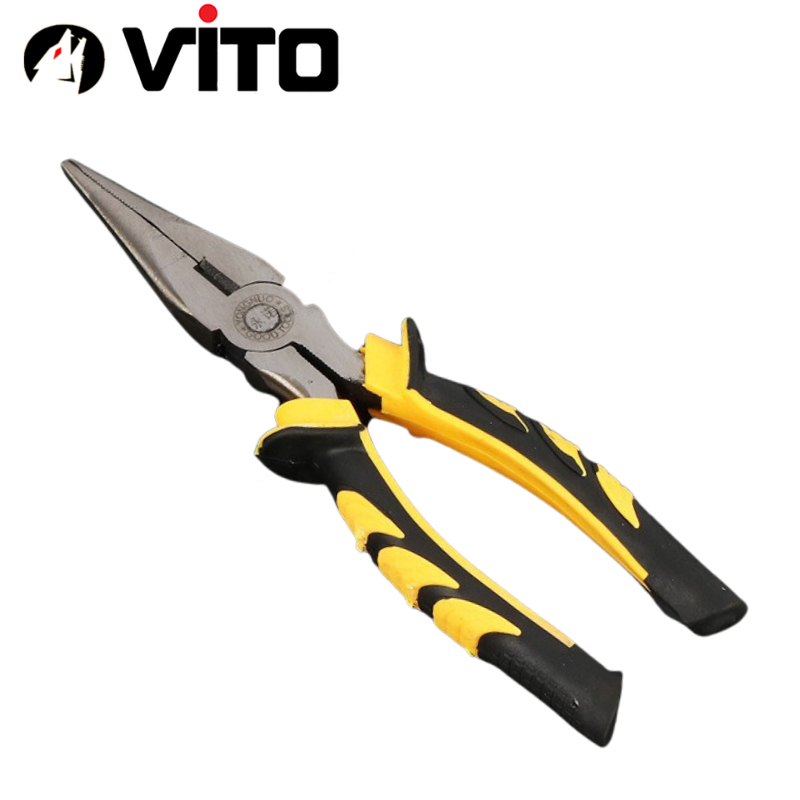 Kìm Nhọn Mỏ Dài, Kìm Bẹt Thép CR-V Cán Bọc Cao Su Hàng VITO Nhập Khẩu