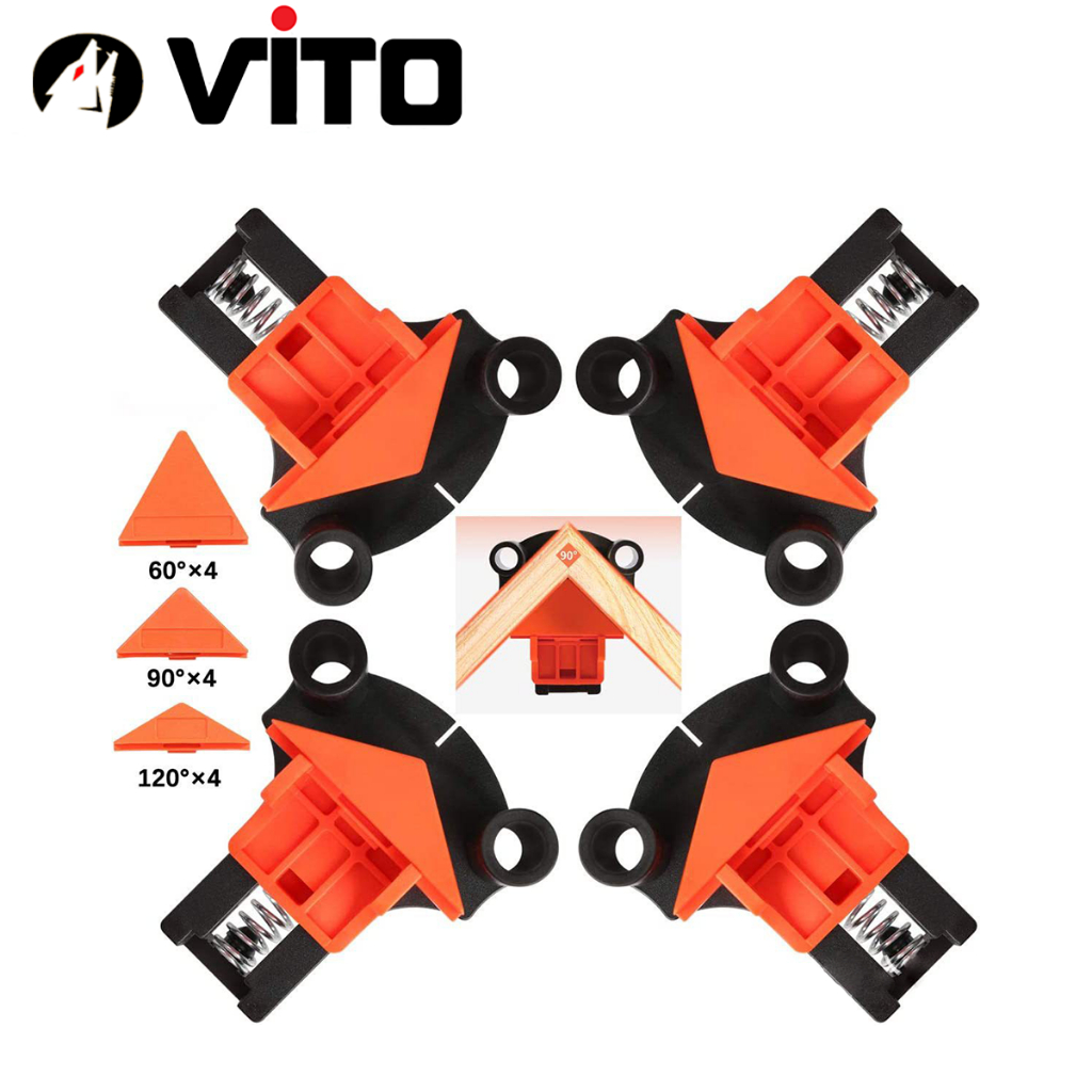 Bộ 4 Cảo Kẹp Gỗ Đa Năng, Vam Kẹp 90 Độ VITO Kẹp Góc Vuông, Góc Chữ T
