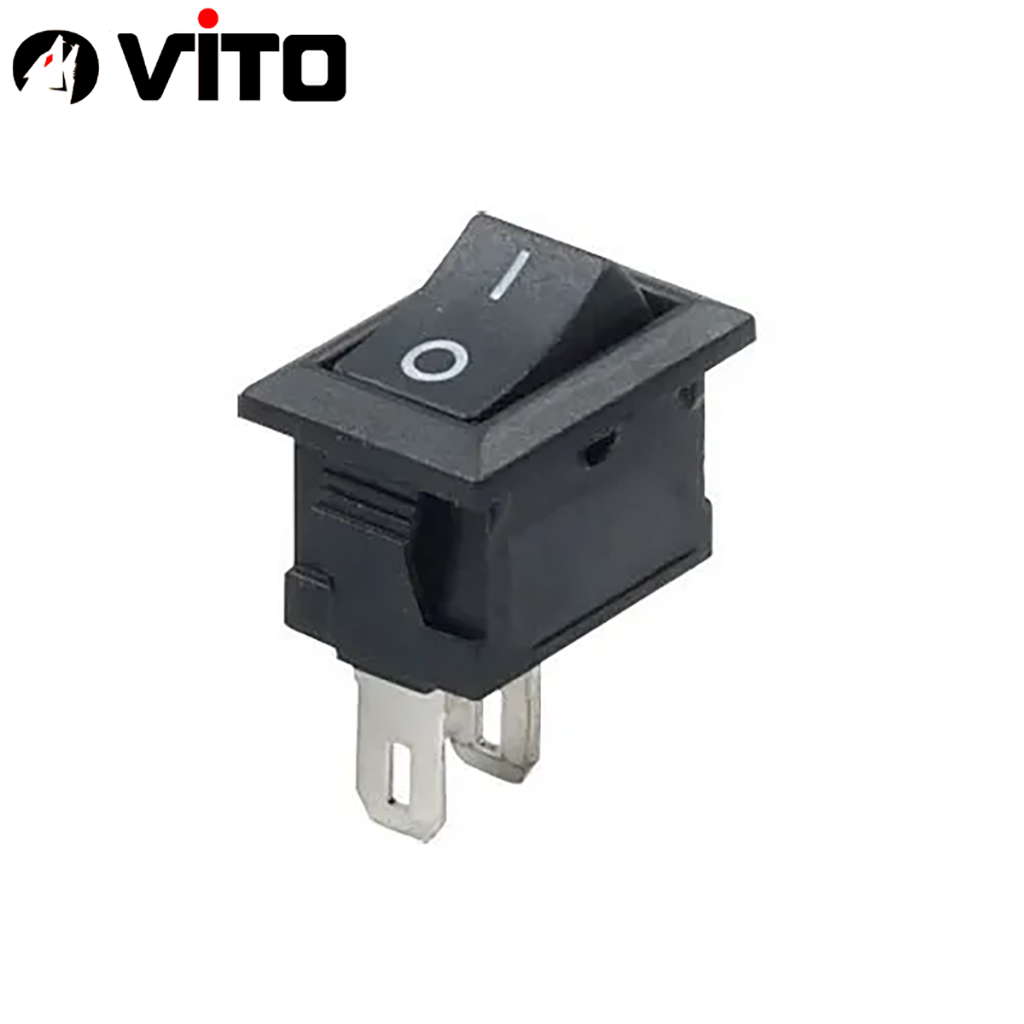 Công Tắc Bập Bênh KCD11 2 Chân Kích Thước 10x15mm 250V 3A VITOMàu Đen