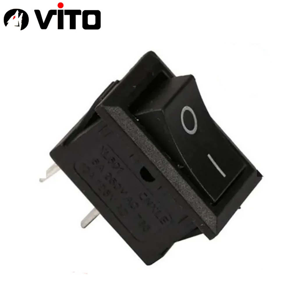 Công Tắc Bập Bênh KCD11 2 Chân Kích Thước 10x15mm 250V 3A VITOMàu Đen