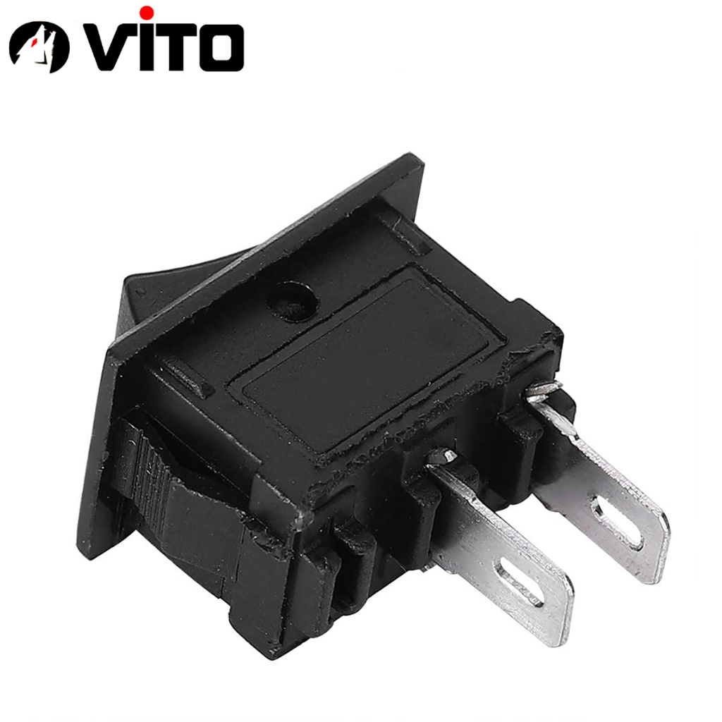 Công Tắc Bập Bênh KCD11 2 Chân Kích Thước 10x15mm 250V 3A VITOMàu Đen