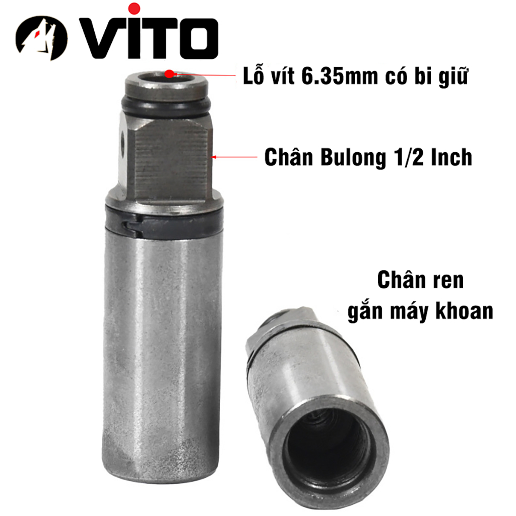 Đầu Đa Năng Ngậm Vít Lục Giác, Siết Bulong VITO Thay Thế Cho Máy Khoan Đầu Kẹp Măng Ranh