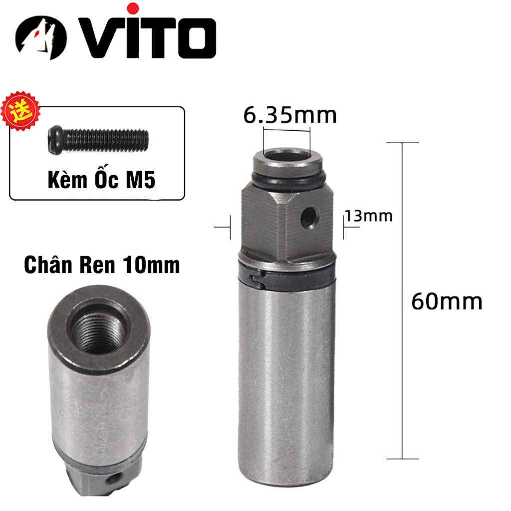 Đầu Đa Năng Ngậm Vít Lục Giác, Siết Bulong VITO Thay Thế Cho Máy Khoan Đầu Kẹp Măng Ranh