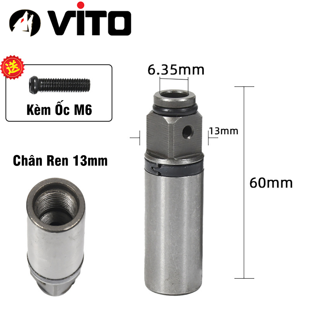 Đầu Đa Năng Ngậm Vít Lục Giác, Siết Bulong VITO Thay Thế Cho Máy Khoan Đầu Kẹp Măng Ranh