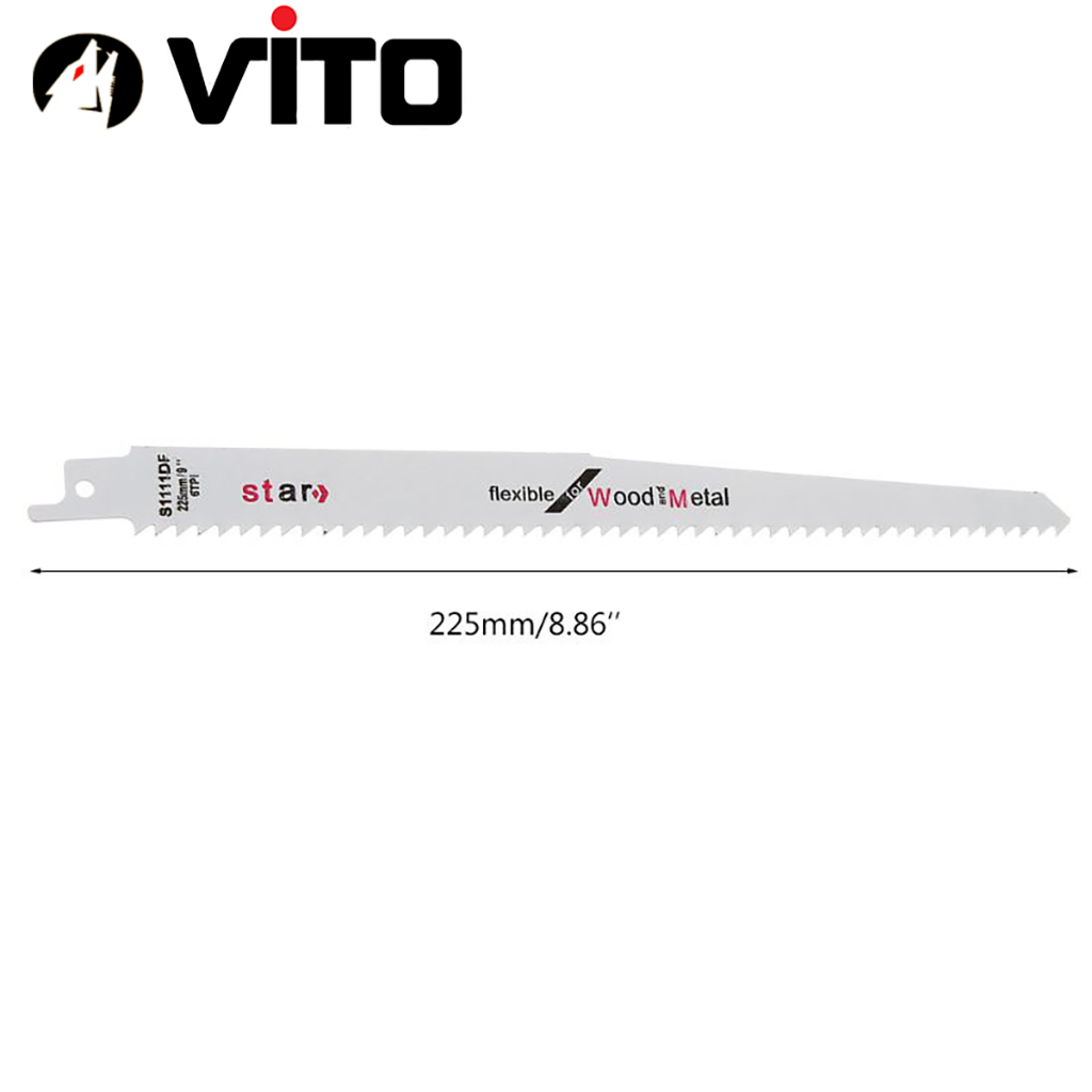 Bộ 2 Lưỡi Cưa Kiếm S1111DF Dài 225mm VITO Cưa Gỗ Có Đinh, Ống Nhựa PVC
