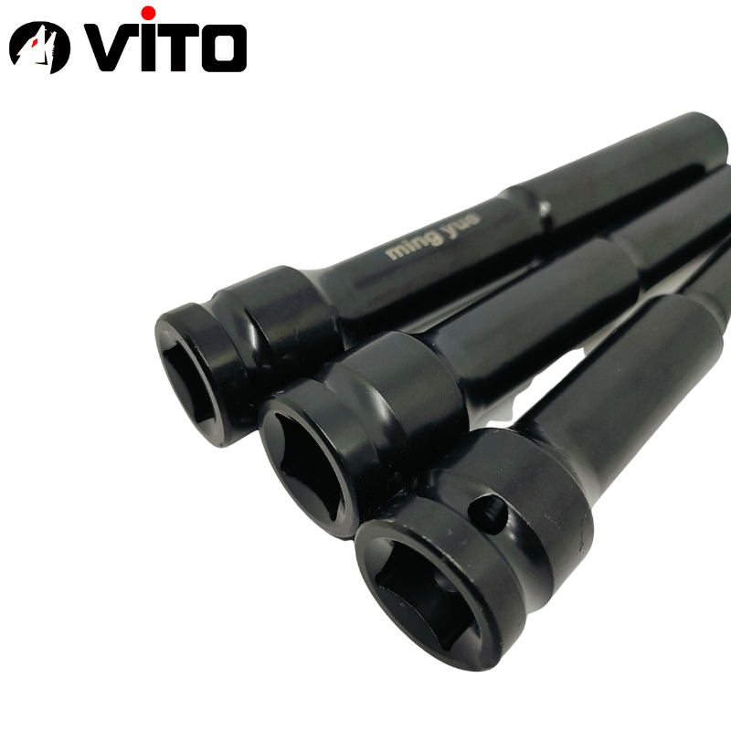 Hộp 9 Chi Tiết (7 Khẩu + 2 Đầu Nối) Ống Khẩu Bulong 8-19mm Dài 120mm Chân 1/2 Inch VITO Thép CR-V