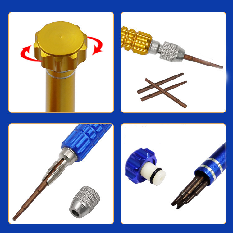 Bộ Tua Vít Sửa Chữa Điện Thoại, Điện Tử 6 Chi Tiết (1 Thân + 5 Mũi Vít) VITO Hợp Kim Chắc Chắn